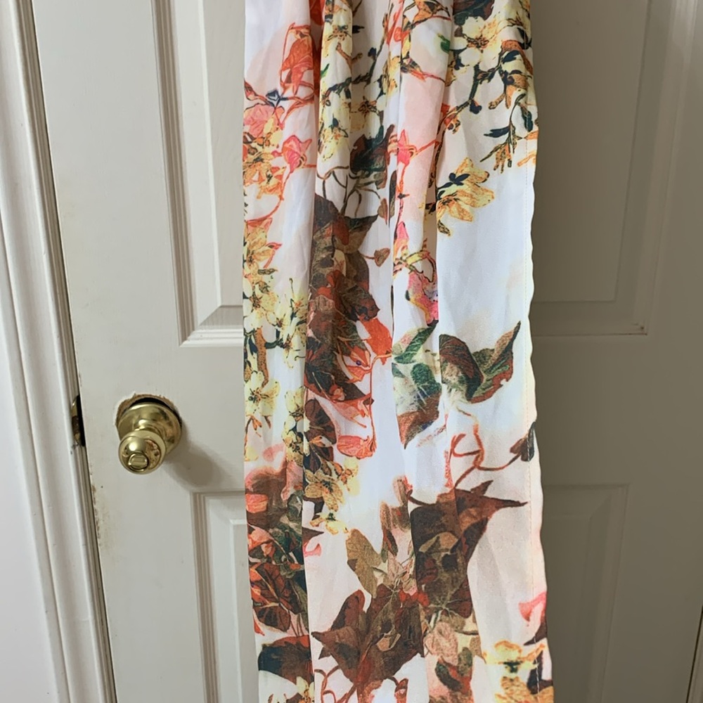 🌷3 for$25🌷PrettyLittleThing, US 4, Orange Yellow & Brown Floral Maxi Dress, NWT - Picture 4 of 10